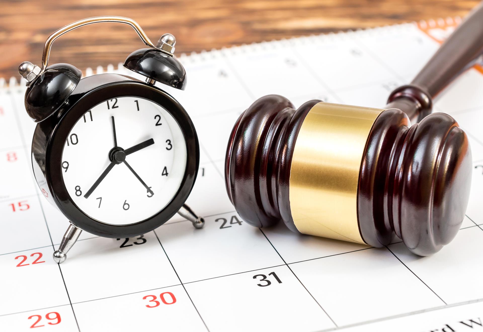 Calendar, Clock, and Gavel