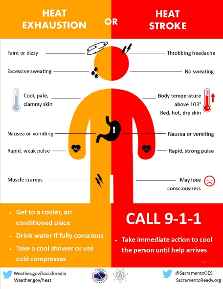 heat stroke vs heat exhaustion