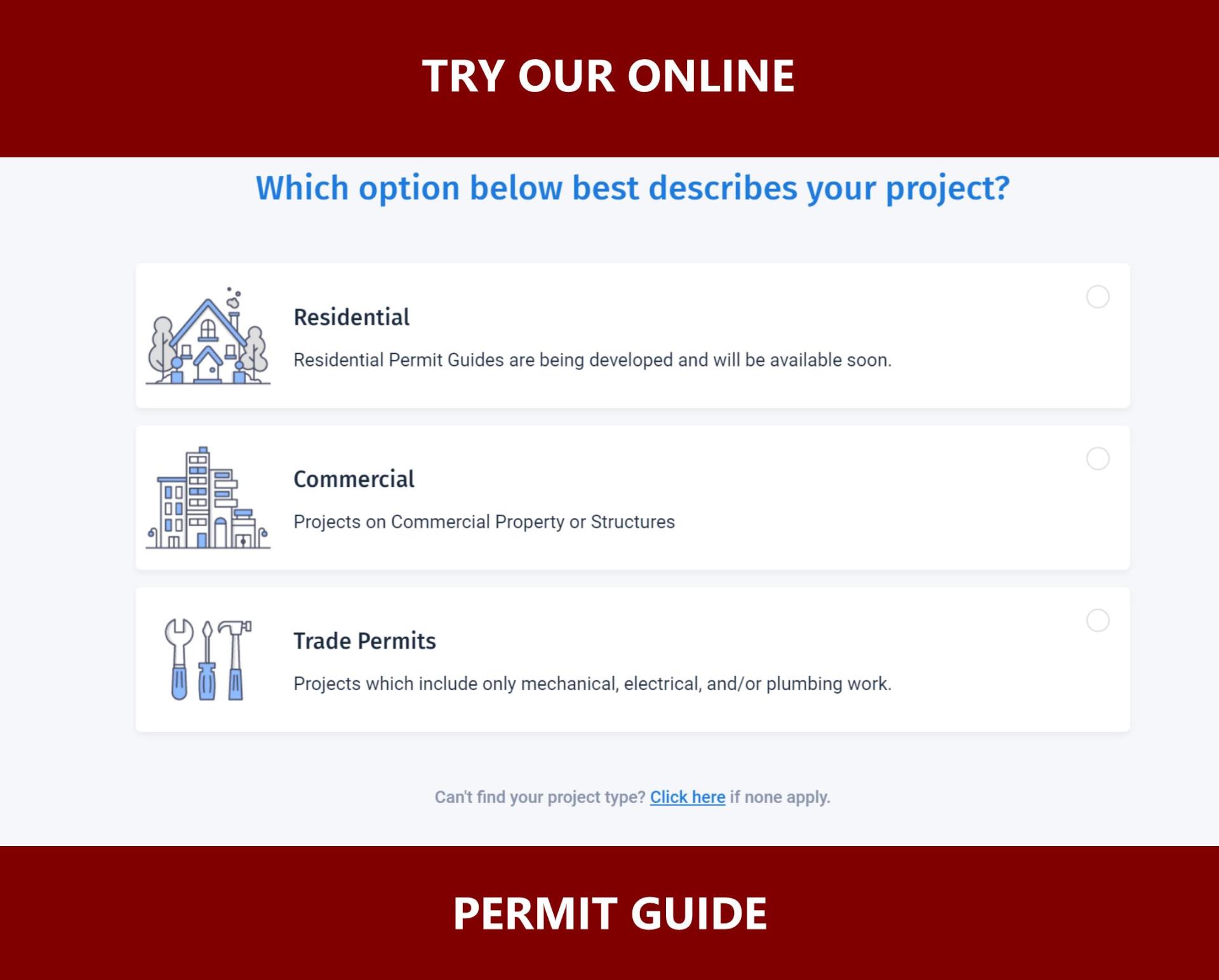 Try Our Online Permit Guide Button Image